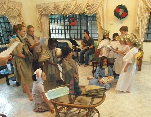 Practice for Christmas pageant