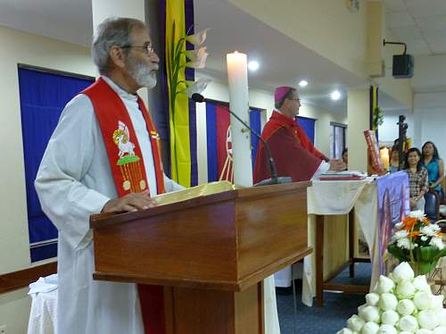 Fr. Charlie and Bishop Olivier Schmitthaeusler