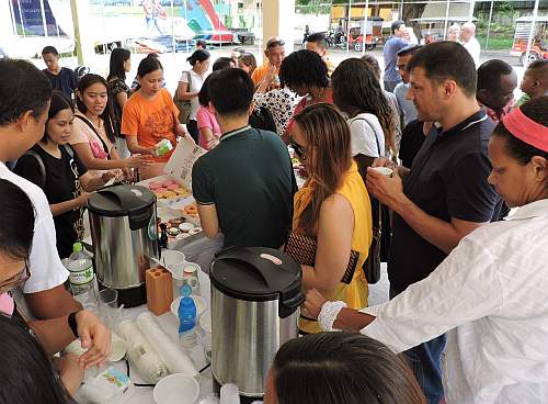 Coffee and doughnuts after mass