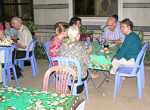 Eating outside at Maryknoll