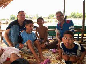 Ed and Charlie with some of the kids