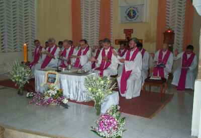 The priest concelebrants at the memorial service