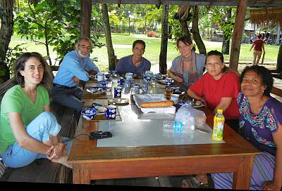 The group at breakfast