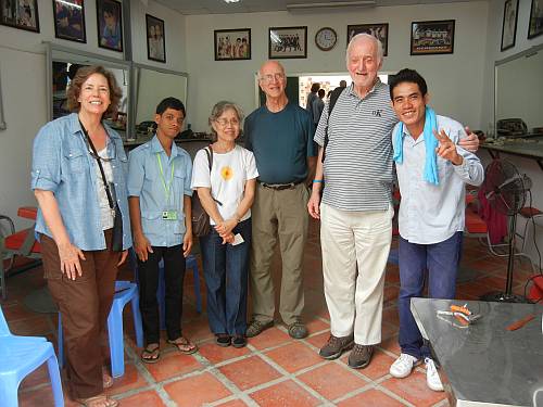 Visitors at DDP barber shop