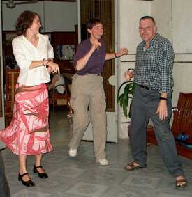 Kathy dancing at the farewell party