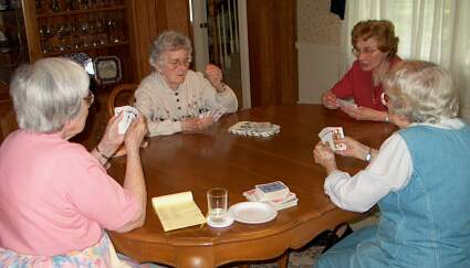 Mom Dittmeier and friends playing cards