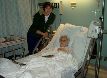 Mom Dittmeier and Mary D. Davis in the hospital