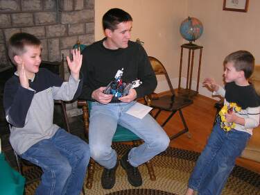 Uncle Mike with Caleb and Samuel