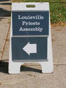 Louisville Priests Assembly sign