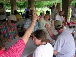 Deaf people playing cards