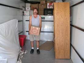 Paul unloading the truck