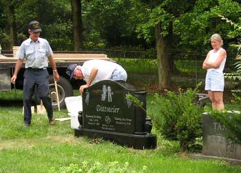 Tammy at my brother's grave