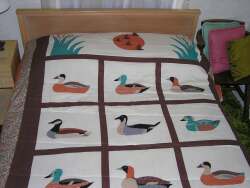 Bedspread with duck pictures