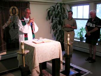 Ray Finch presiding at a morning liturgy