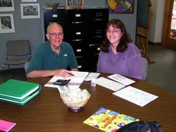 Tom Ryan and Nancy Reynolds at the Catholic Deaf Office