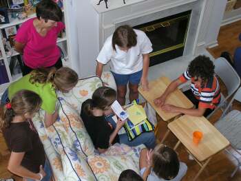 Graduation celebration at the Brownes' house