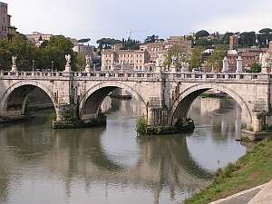 The Tiber River near St. Peter's Basilica