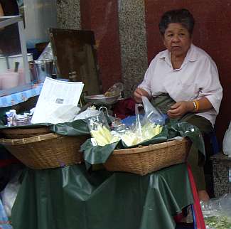 Street vendor selling flowers