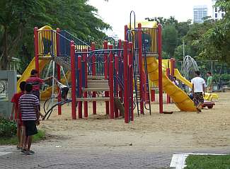 The traditional playground in the park