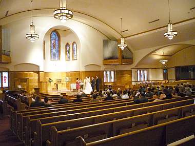 A wedding at Sacred Heart Church