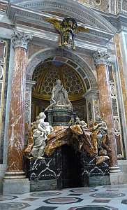 One of the many baroque tombs in the basilica