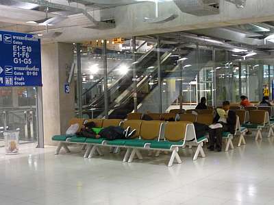 Sleeping area in Bangkok airport