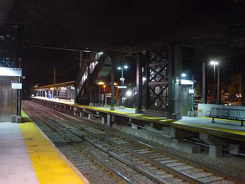 Ossining train station at night