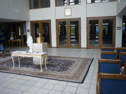 Entrance foyer and baptistry of church