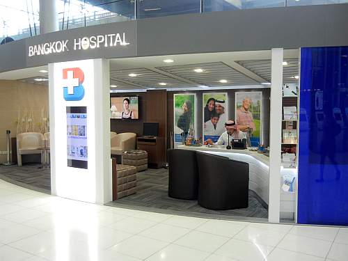 Hospital booth at the airport