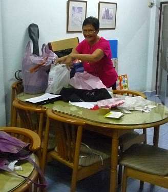 Olga preparing materials for Hua Hin