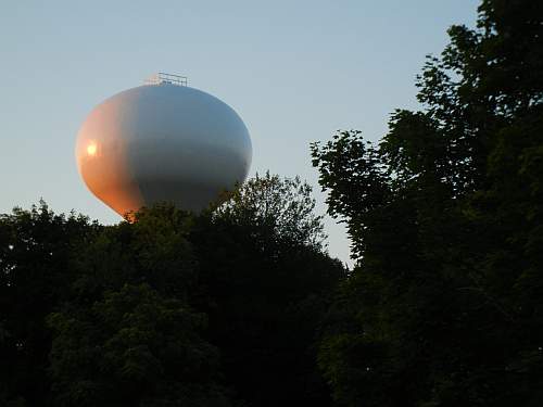 Ossining water tower at dawn