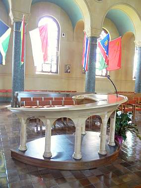 The lectern in the chapel