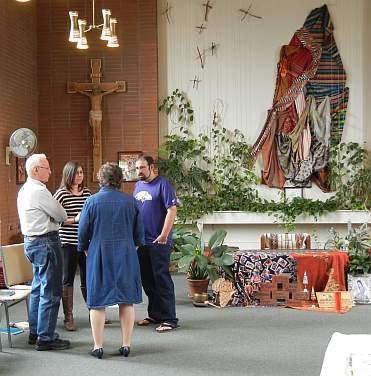 Talking after mass