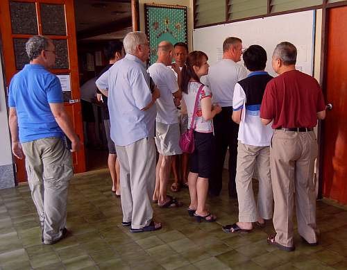 Checking the bulletin board