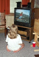 A niece watching the Derby on TV