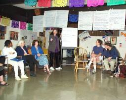 The facilitator explaining the morning session
