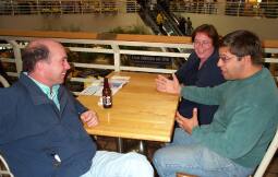 Eating dinner at a mall before going to a movie