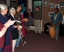 Entering the chapel for the opening liturgy