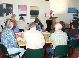 Dick Sparks speaking to the group