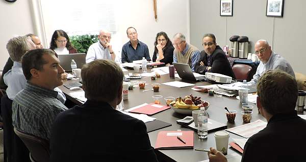 The other end of the board meeting table